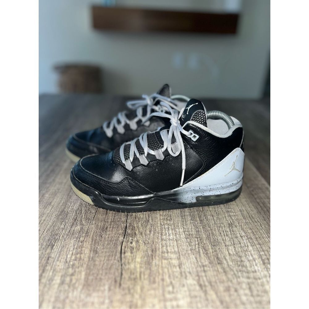 Air Jordan Flight Youth 5Y 705160 005 Black Wolf Gray Lace Up Hi Tops